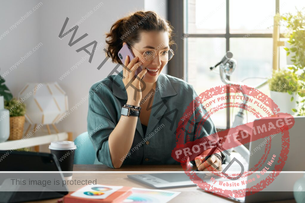 Woman is working at workshop
