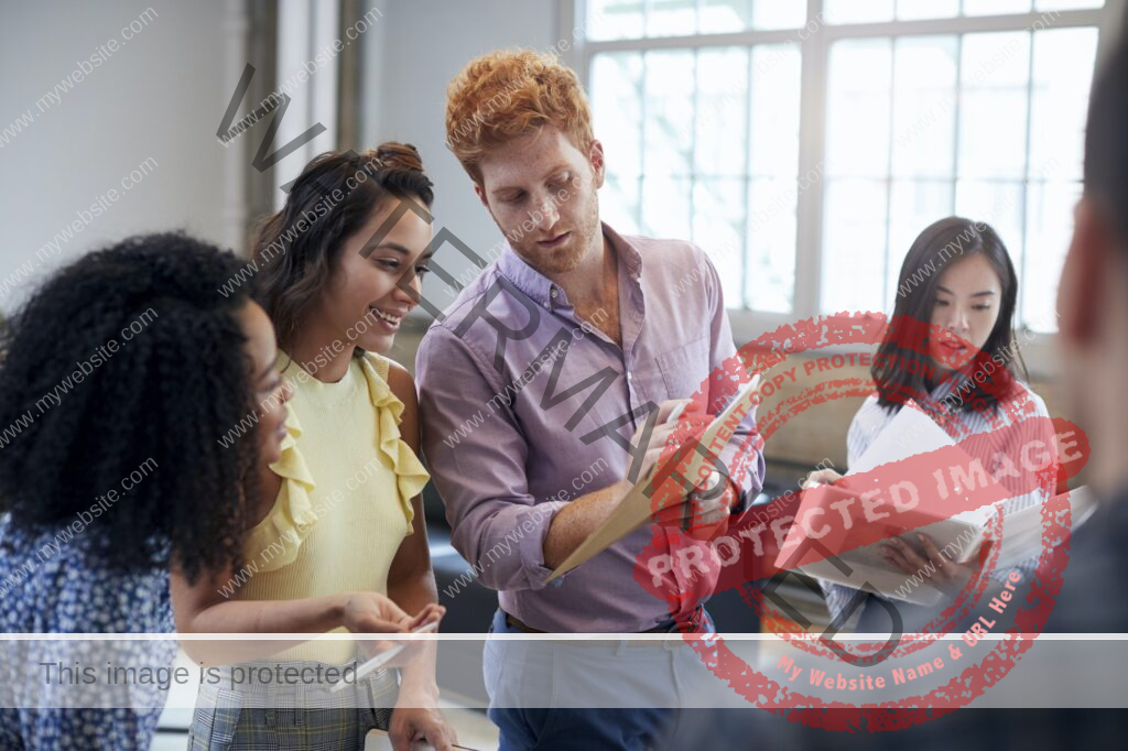 Young creatives discussing brainstorm ideas, close up